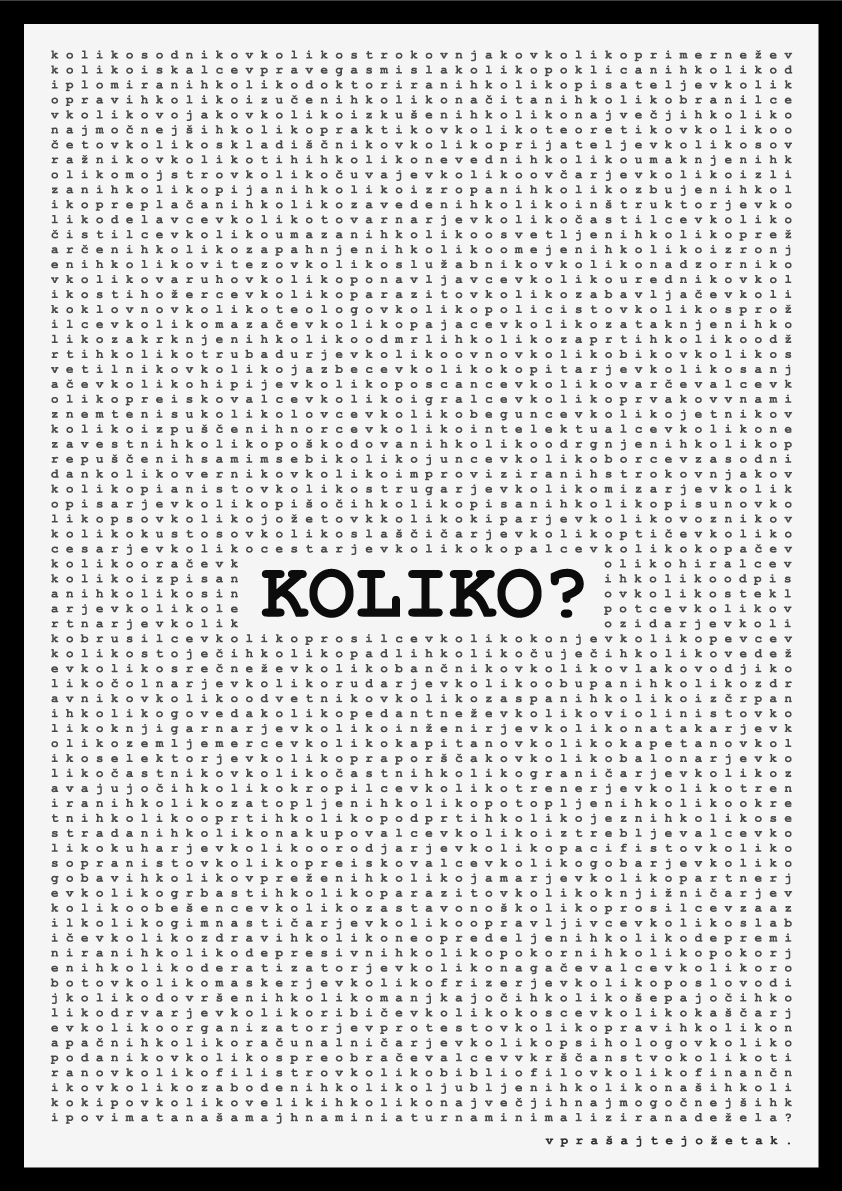 Image of poster for a poem Koliko